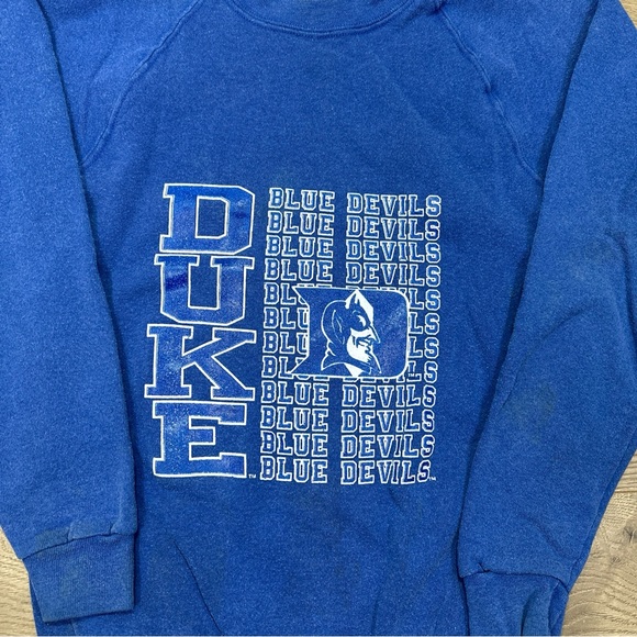 Vintage Duke University Blue Devils Blue Sweatshirt Youth USA Made Kids Large - Picture 5 of 10